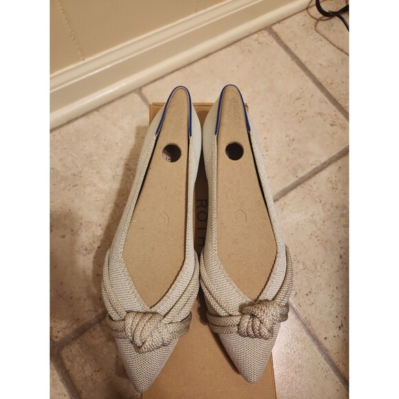 Rothy's "The Knot Point II" Flats in "Diamond Metallic" Silver Size 10.5 - Picture 4 of 12
